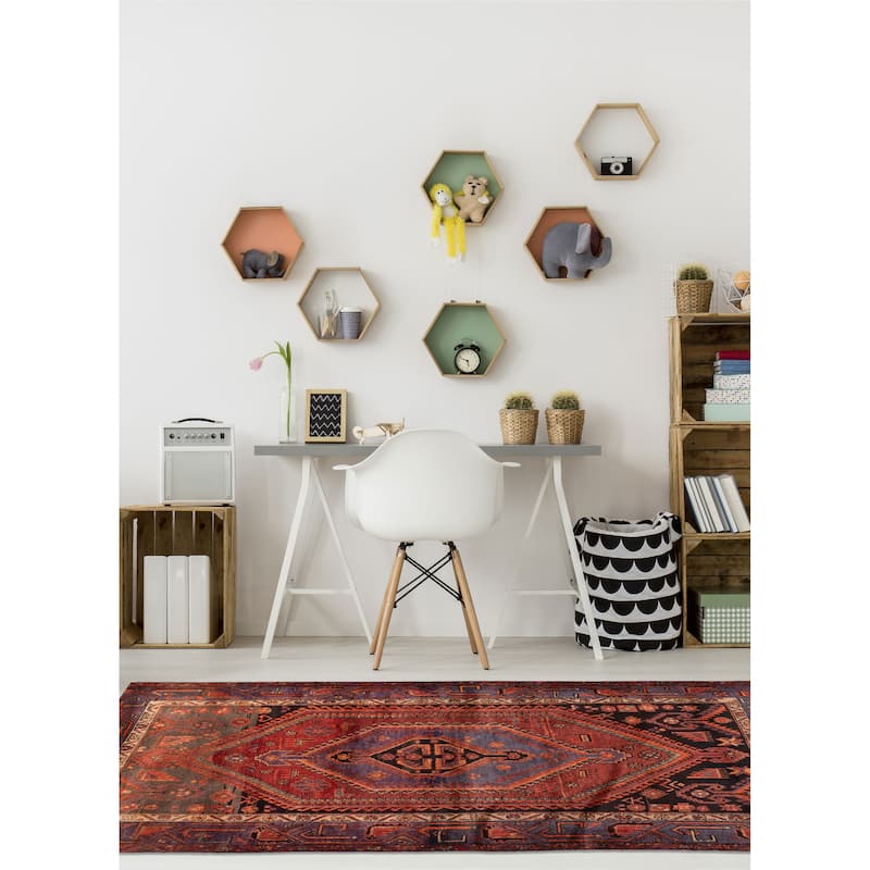 ECARPETGALLERY Hand-knotted Andelz Red Wool Rug - 4'6 x 7'3