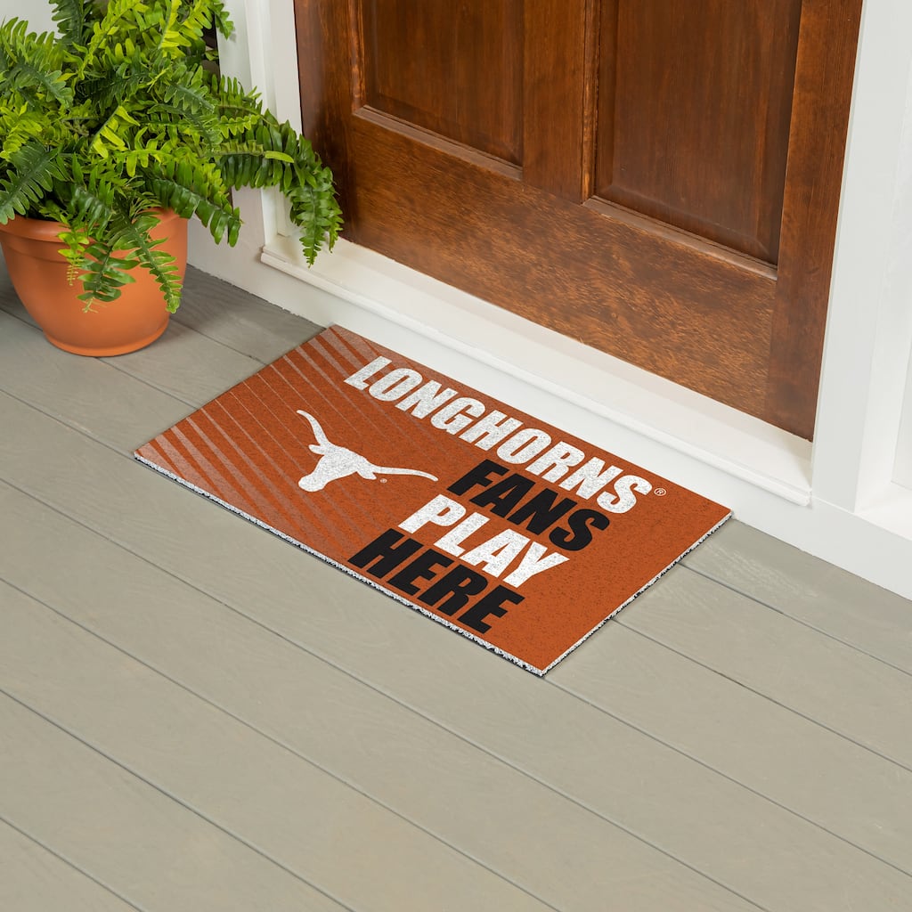 28 in. x 16 in. University of Texas "Fans Play Here" PVC Door Mat