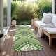 preview thumbnail 84 of 127, Machine Washable Indoor/ Outdoor Global Boho Chantille Rug Green - 2'3" x 7'6"