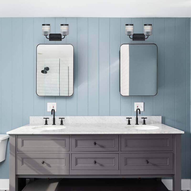 Aspen 16 in. 2-Light Matte Black Vanity Wall Light for Bathrooms - 4.75