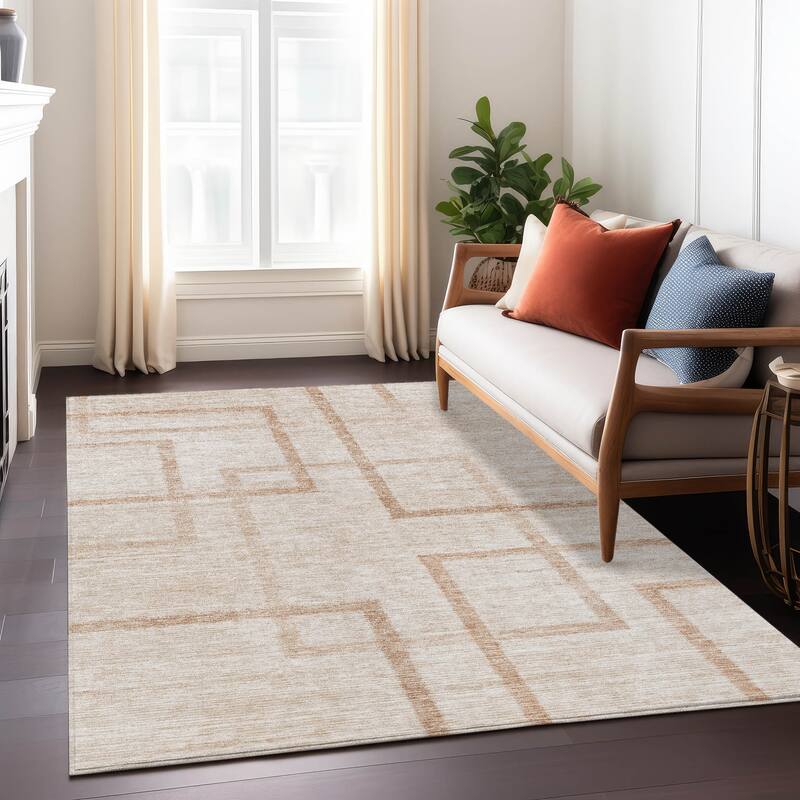 Machine Washable Indoor/ Outdoor Chantille Contemporary Geo Rug
