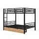 preview thumbnail 9 of 10, Convertible Full Size Metal Bunk Bed Kids Bed with Two Storage Drawers,Ladder and Guardrail