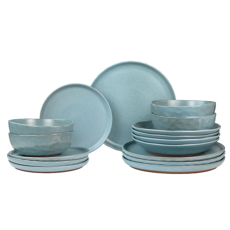 Sango Kaya Blue 16 Piece Stoneware Dinnerware Set, Service for 4