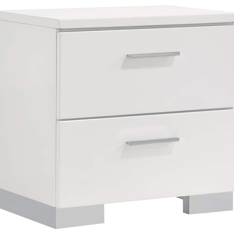 Felicity Glam Panel Bedroom Set Glossy White