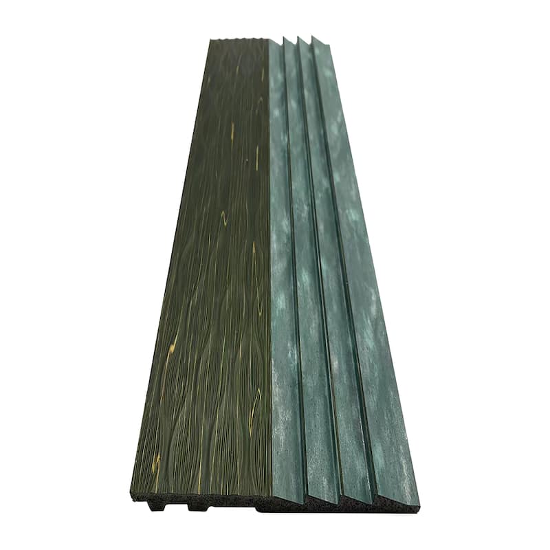 94.5 in. x 4.8 in. x 0.5 in. Acoustic Vinyl Wall Cladding Siding Board - Set of 4pc - Rustic Green - Set of 4pc