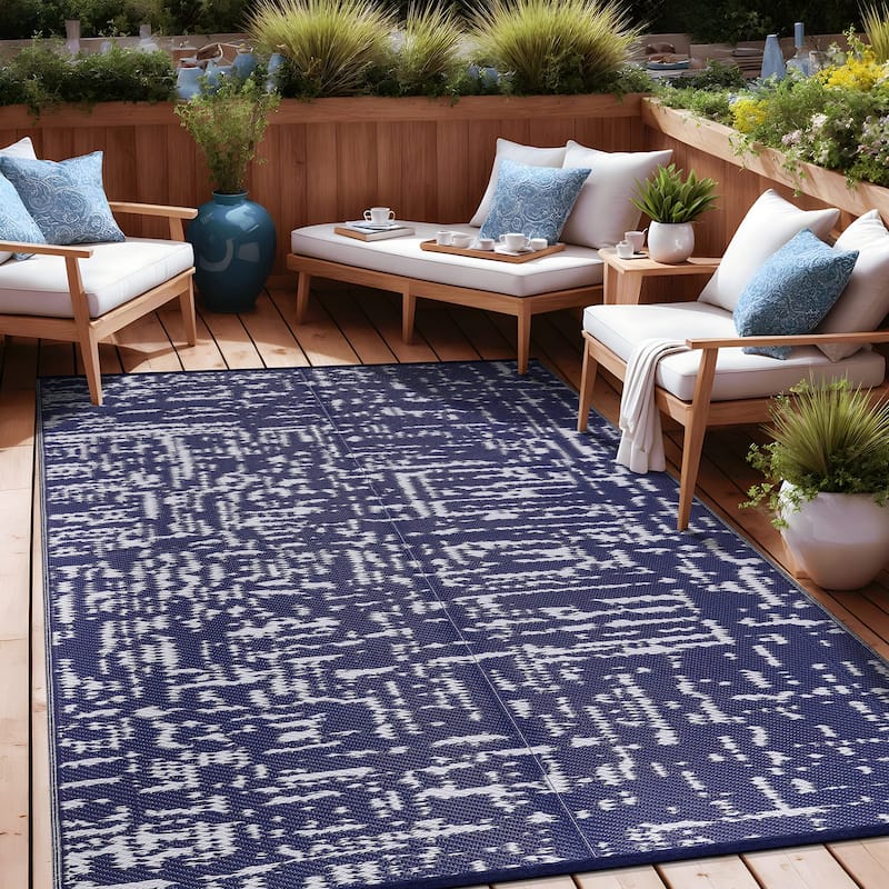 Beverly Rug Reversible Mats Plastic Outdoor Rug for Camping, Patio, Backyard, RV, Picnic, Deck