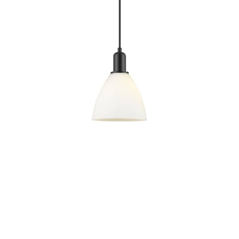 Innovations Lighting 716-1P-11-8 Bristol Pendant Bristol 8" Wide Mini - Matte Black / Matte White