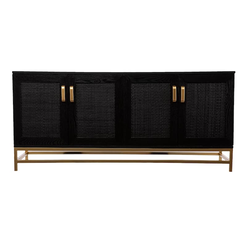 SEI Furniture Rennie Contemporary Black Wood Grain Media TV Stand for TV's up to 53"
