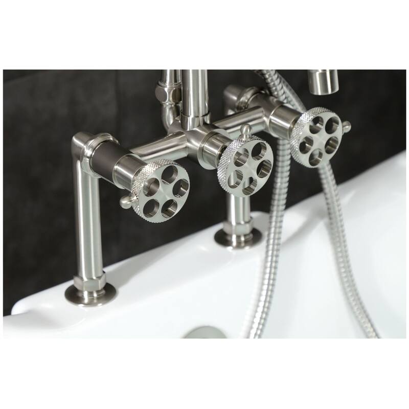 Kingston Brass AE840.RKX Webb Deck Mounted Tub Filler with Built-In