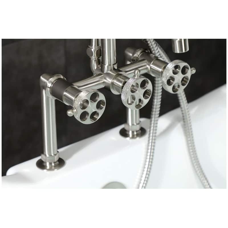 Kingston Brass AE840.RKX Webb Deck Mounted Tub Filler with Built-In