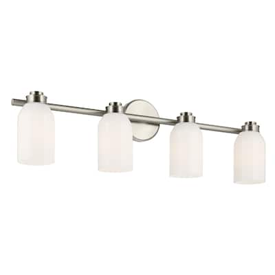 Kichler Lighting Shae 31" 4-Light Vanity Light with White Opal Glass in Brushed Nickel