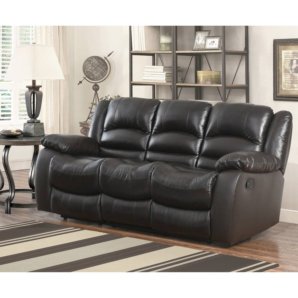 Abbyson Brownstone Top Grain Leather Reclining Sofa