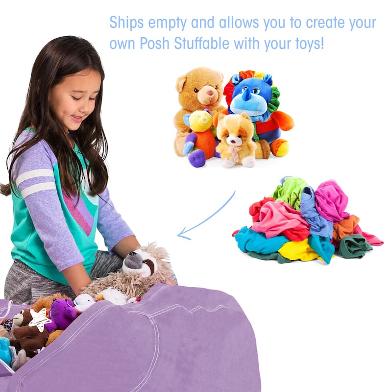 Kids' Stuffed Animal Storage Bean Bag Chair Cover or Toy Organizer