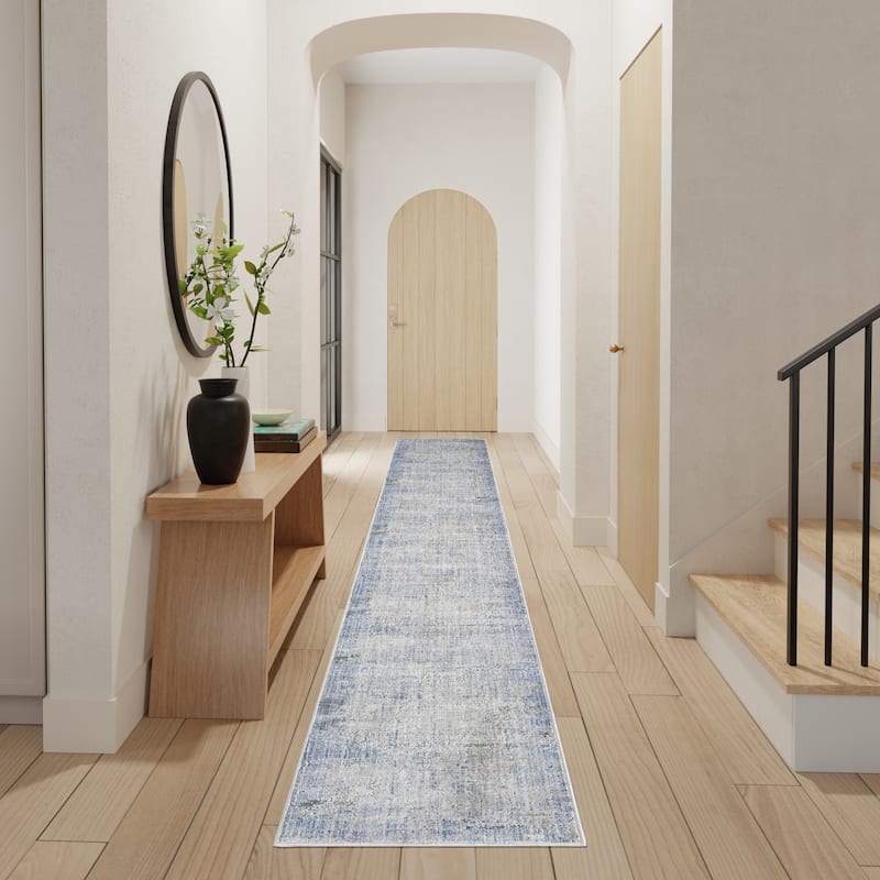 Nourison Modern Abstract Indoor only Blue Abstract Area Rug