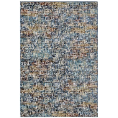 Vista Home Vance Contemporary Abstract Blue Area Rug