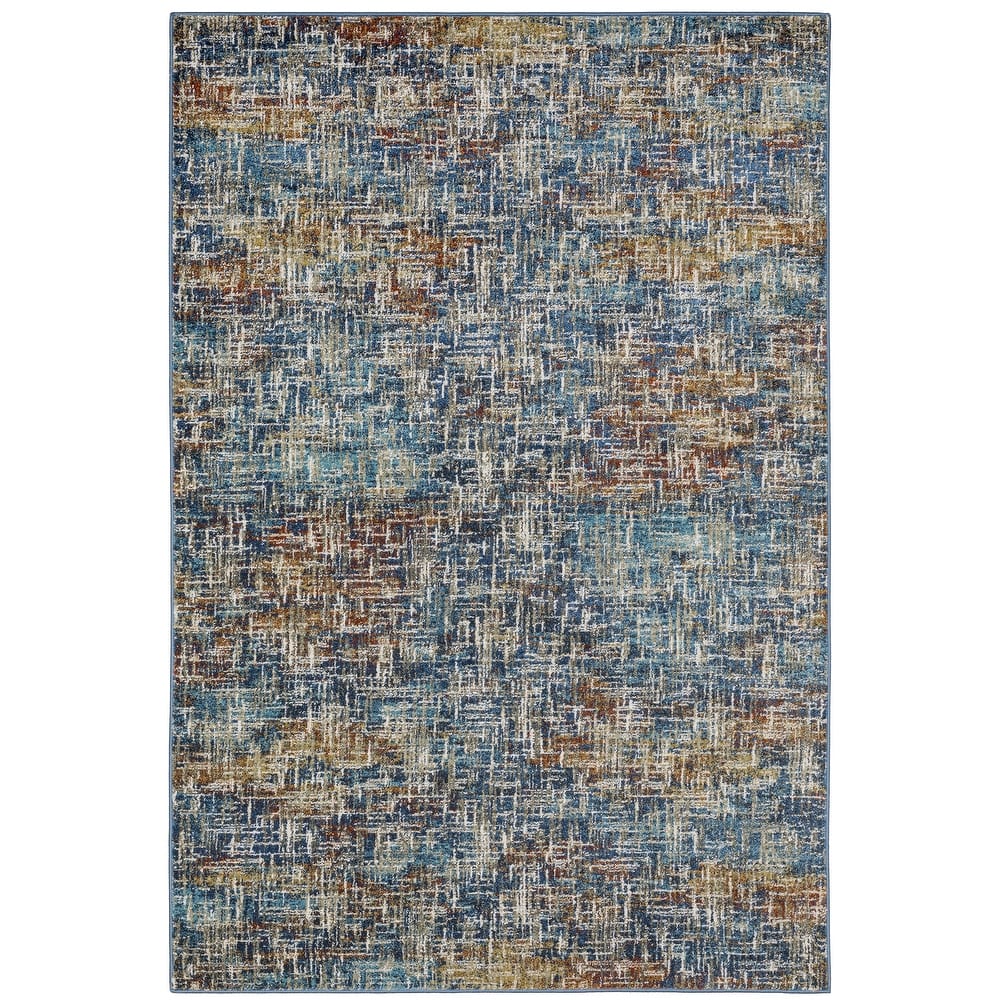 Vista Home Vance Contemporary Abstract Blue Area Rug
