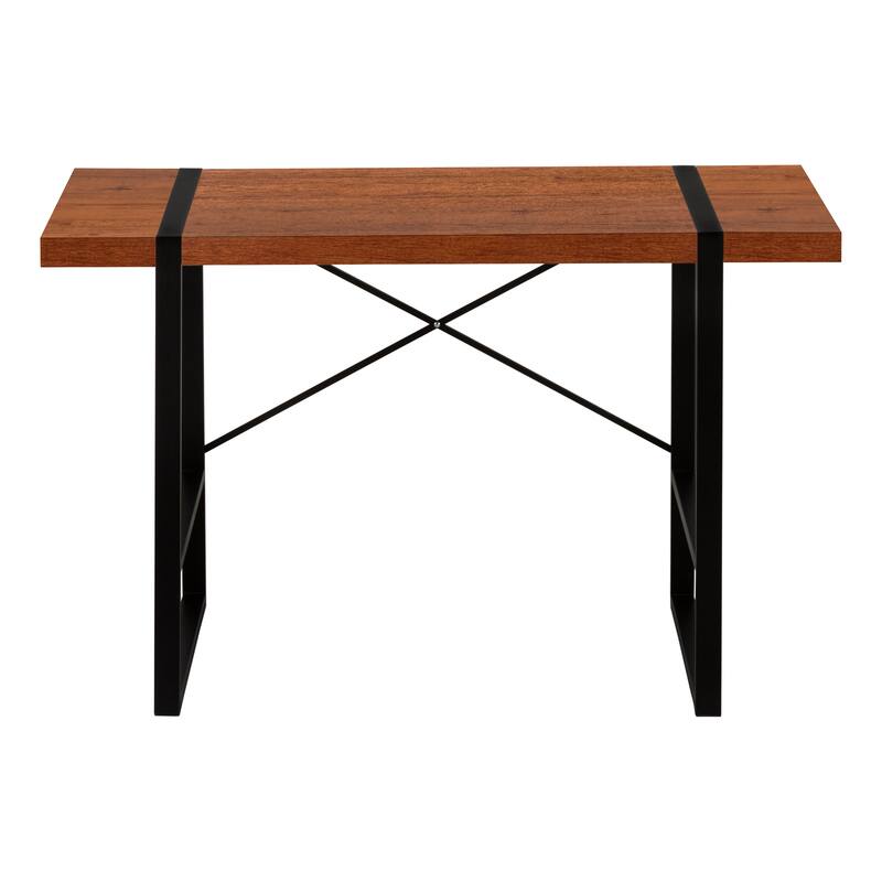 Computer Desk, Home Office, Laptop, 48"l, Work, Brown Laminate, Black Metal, Contemporary, Modern