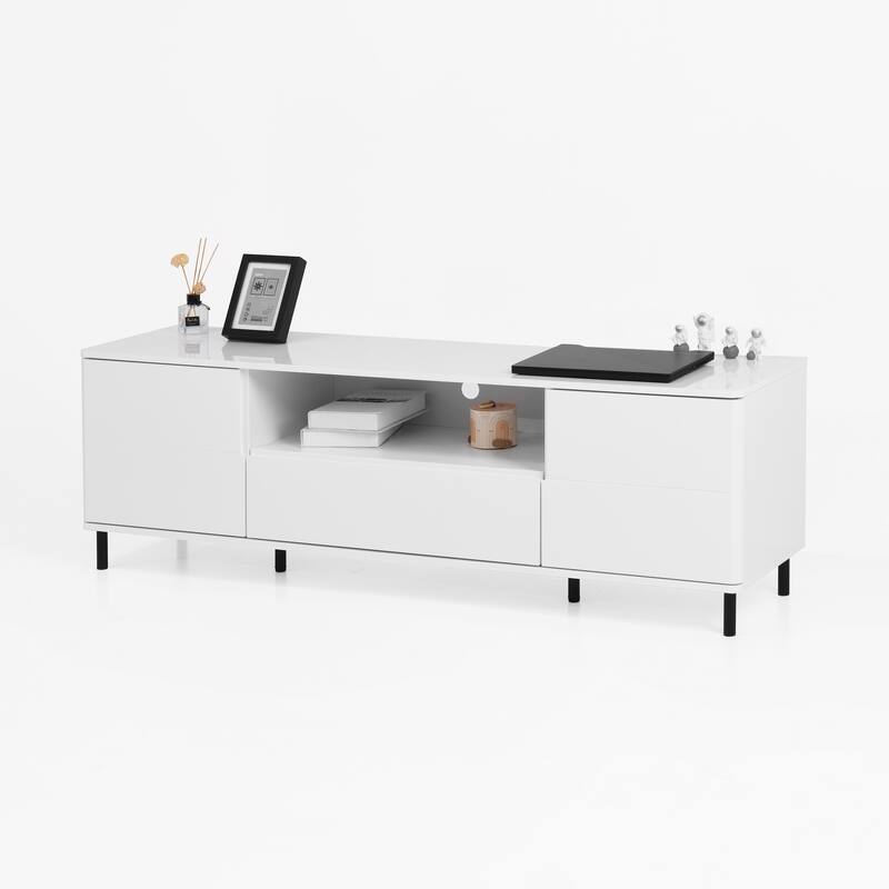 63" Modern TV Stand with Shelves & Drawers for Living Room