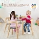 preview thumbnail 3 of 28, Gymax 5-Piece Kids Wooden Curved Back Activity Table & Chair Set w/Toy