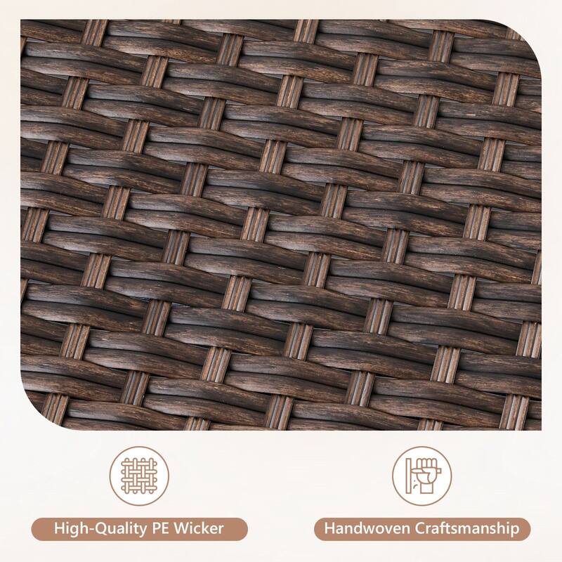 Artisan 8-Piece Patio Brown Wicker Sofa Conversation Set with 6-Inch Thick Cushions