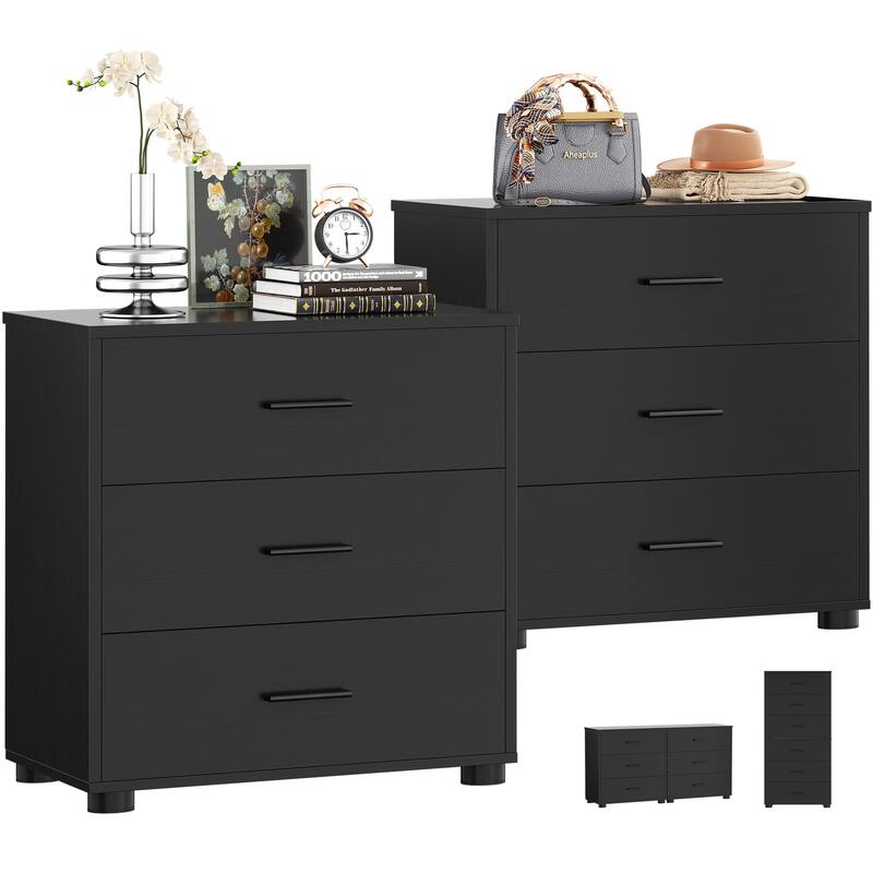 2-Pack Dressers with 6 Storage Drawers, Closet Organizers for Bedroom and Walk-in Closet