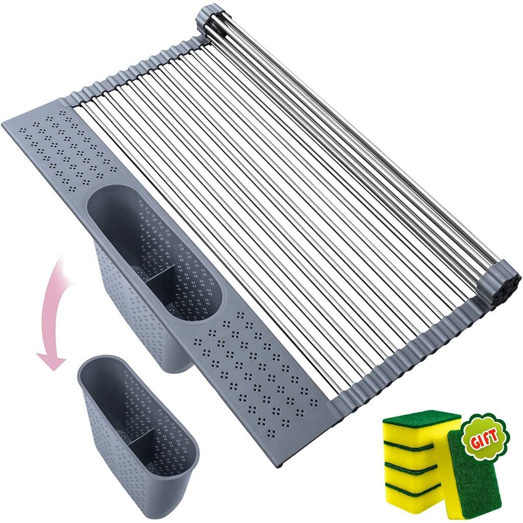 Roll Up Dish Drying Rack Over The Sink Dish Drying Rack Kitchen ...