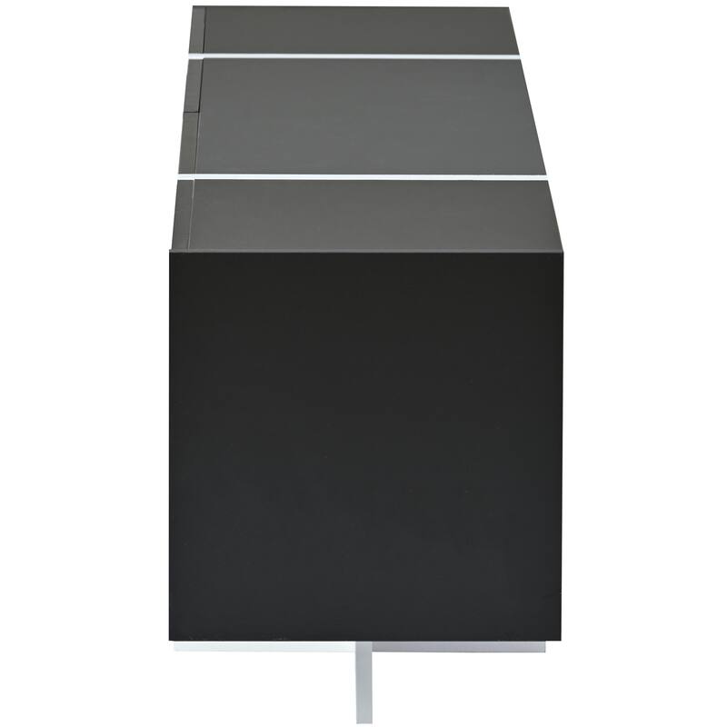 Modern Rectangle TV Stand for TVs Up to 80" with High Gloss UV Surface