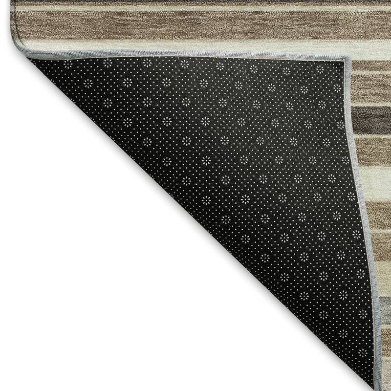 Machine Washable Indoor/ Outdoor Modern Stripes Chantille Rug
