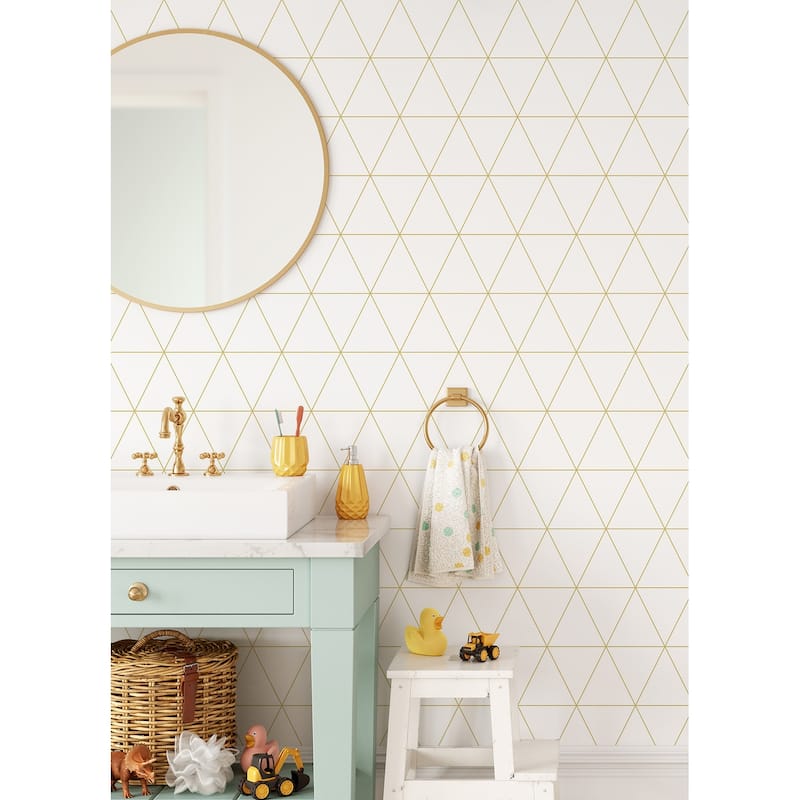 Chesapeake Leda Metallic Geometric Wallpaper - 20.9 x 396 x 0.025