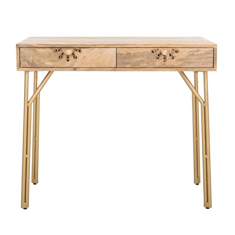 SAFAVIEH Allean Modern 2-Drawer Natural Wood Desk