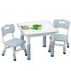 preview thumbnail 2 of 5, Height Adjustable Toddler Table and 2 Chairs Set with Graffiti Desktop, Kids Table and Chairs Set