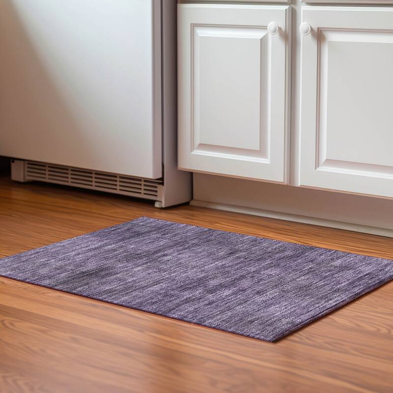 Premium Washable Super Soft Solid Hatches Mayfield Rug - Plum - 1' 8" x 2' 6" - Rectangle