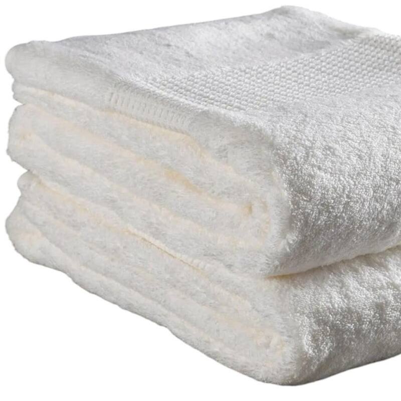 HomeRoots Set of Two Ivory Cotton 13" X 13" Quick Dry Terry Cloth Washcloths - 13.00' X '13.00' X '1.00