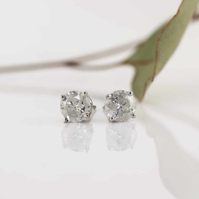 Auriya 14k Gold 1 1/4ctw Diamond Stud Earrings Clarity-enhanced (E-F, G-H, H-I or J-K, SI1-SI2, I1-I2 or I2-I3)
