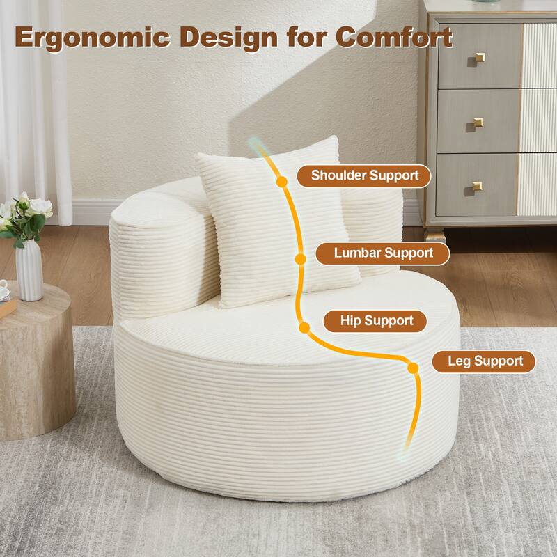 Plush Lounger Soft Sofa No Assembly Required