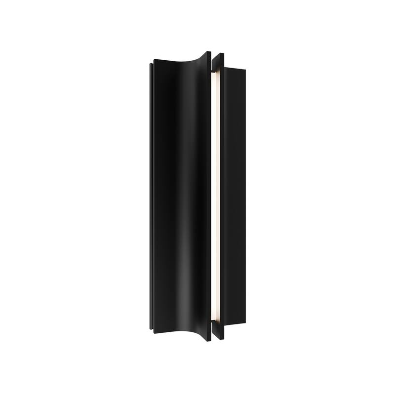 Strait 16in LED Outdoor Wall Light Selectable CCT 2700-3000-3500-4000K set to 2700K in Black - Black-3000K - 16-inch