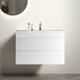 36"Bathroom Vanity with Sink,Storage Wall Mounted Floating Bathroom Vanity,One-Piece White Sink Basin without Drain and Faucet - White