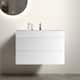 36"Bathroom Vanity with Sink,Storage Wall Mounted Floating Bathroom Vanity,One-Piece White Sink Basin without Drain and Faucet - White