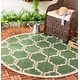 preview thumbnail 71 of 104, SAFAVIEH Courtyard Charleen Indoor/ Outdoor Waterproof Patio Backyard Rug 4' x 4' Round - Dark Green/Beige