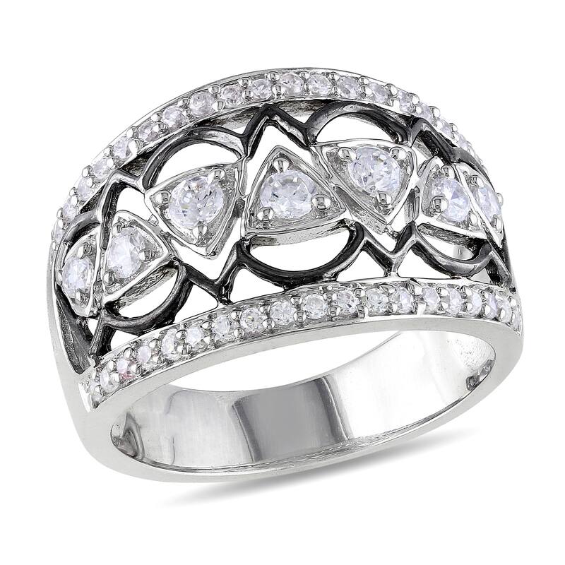 Miadora Cubic Zirconia Vintage Ring in Sterling Silver