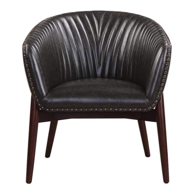 Uttermost Anders 27 1/2 Inch Wide Wood Frame Accent Chair with Fabric - Onyx