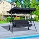 preview thumbnail 1 of 25, Outsunny 3-Person Porch Lawn Swing Black