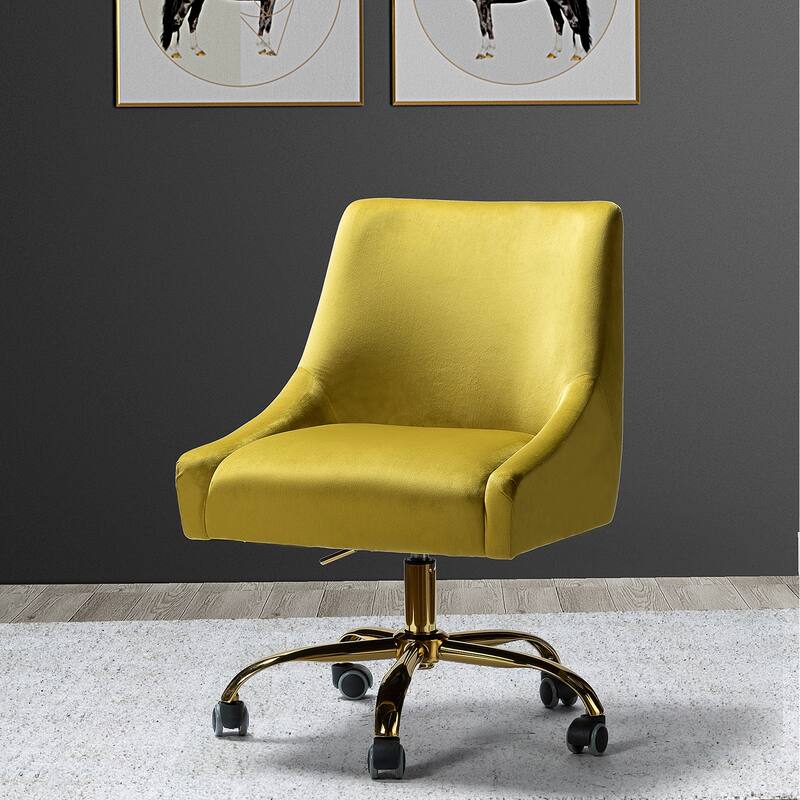 Carina Modern Upholstery Task Chair with Golden Base by HULALA HOME