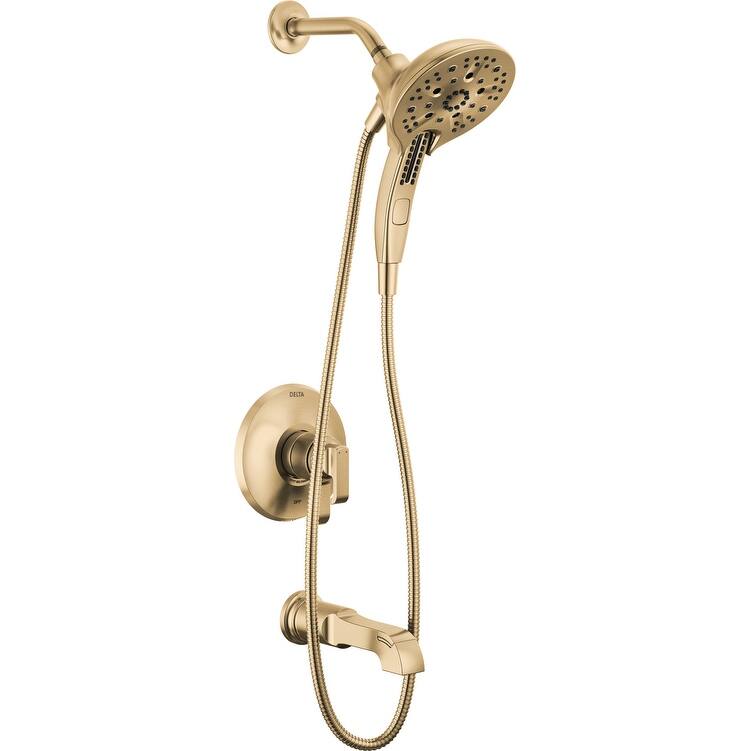 Delta T17489 Tetra Monitor 17 Series Tub and Shower Trim Package with - Lumicoat Champagne Bronze