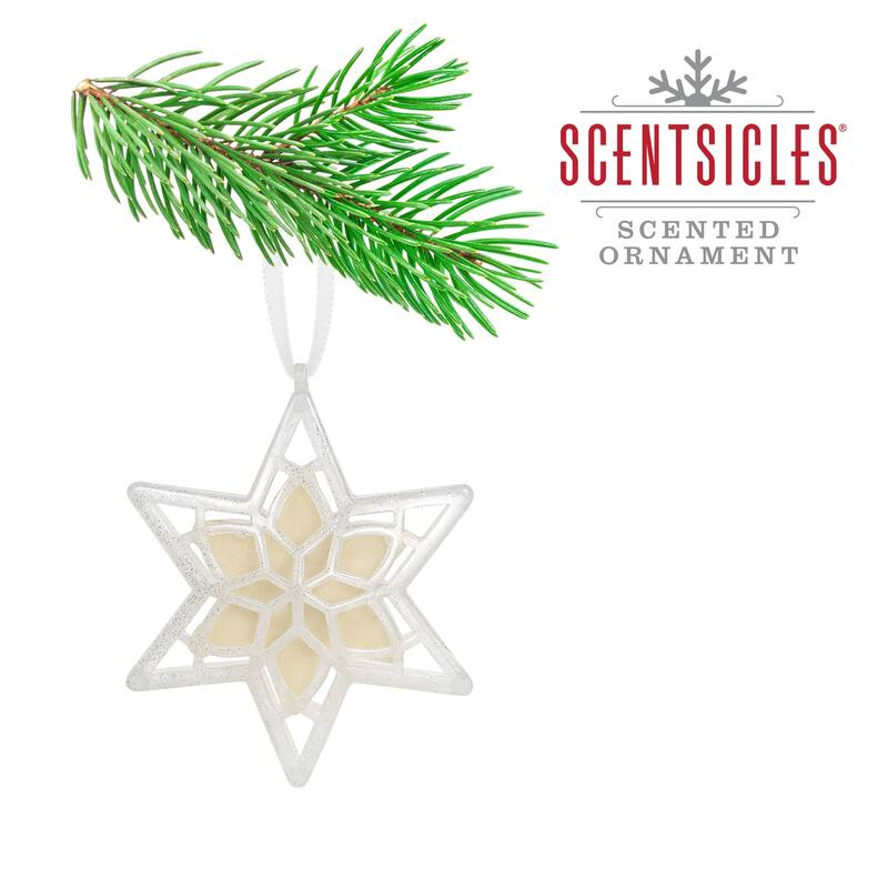 National Tree Company Scentsicles, Scented Star Ornament, White Winter Fir, 2-Pack - 3.35 in