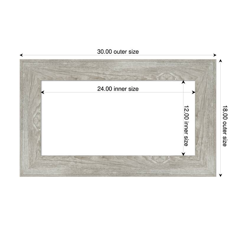 Amanti Art Dove Greywash Framed Dry Erase Magnetic Board - 30 x 18 in