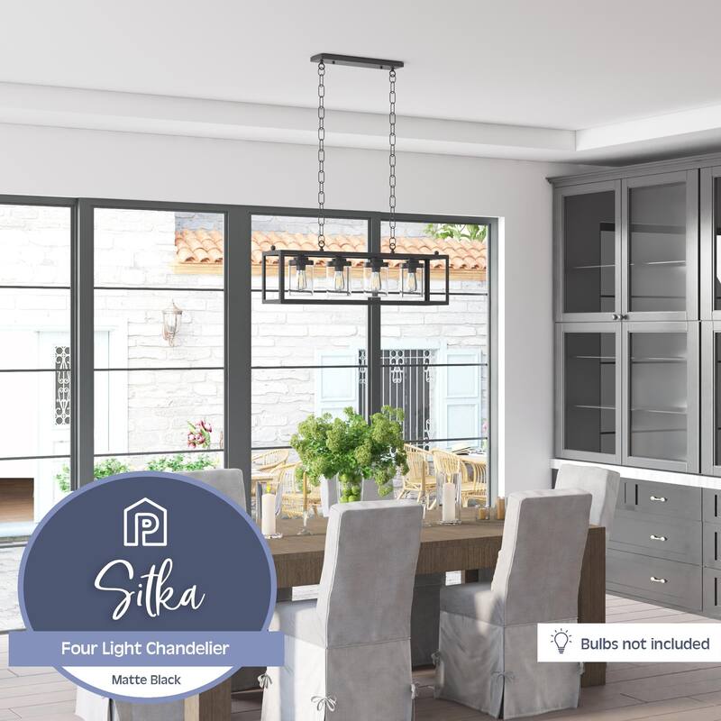 Prominence Home Sitka, Linear Chandelier, Four Light, Matte Black - Matte Black