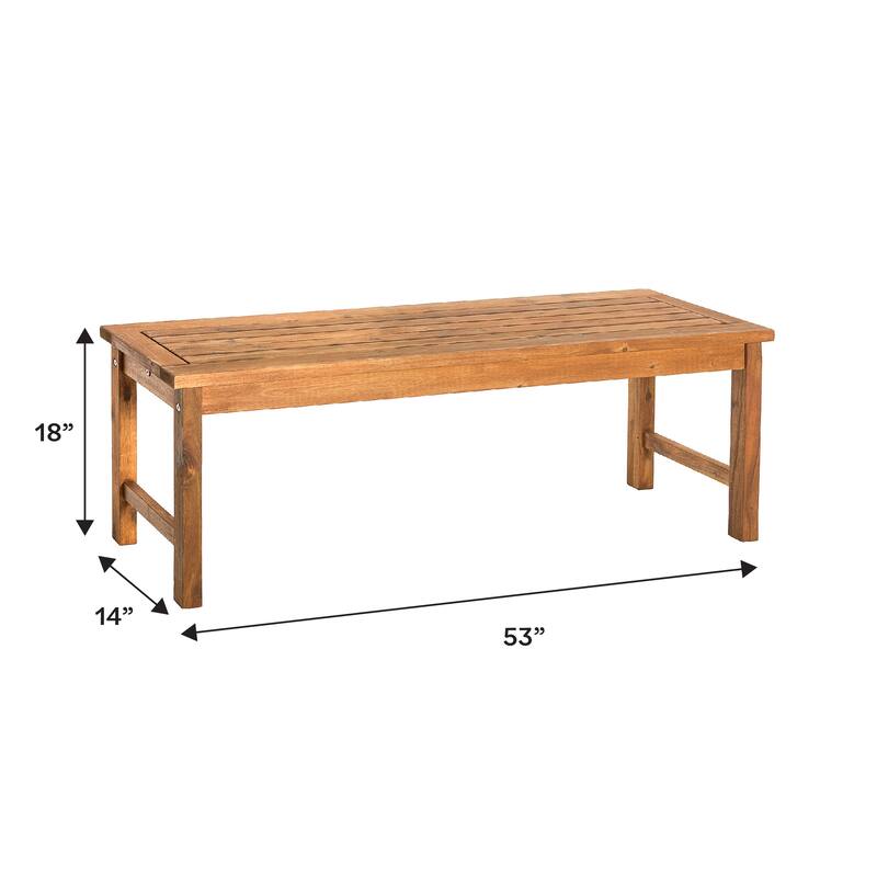 Walker Edison Elephant Point Acacia Wood Chevron Bench