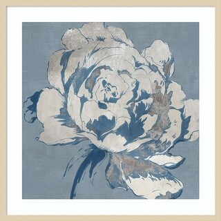Golden Flower I Blue by Asia Jensen Wood Framed Wall Art Print - Svelte ...
