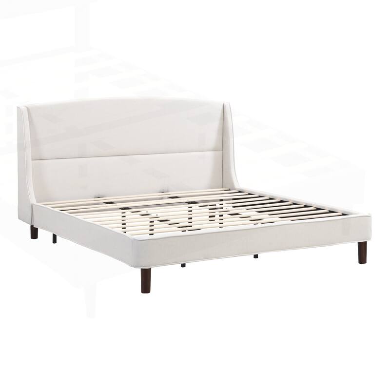 Comfortable Platform Bed with Stylish Headboard for Bedroom Enhancement